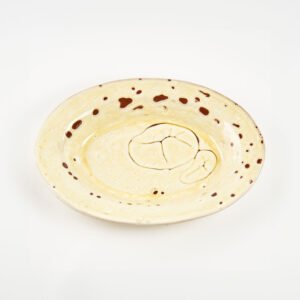 moroccan handmade ceramic yellow oval plate