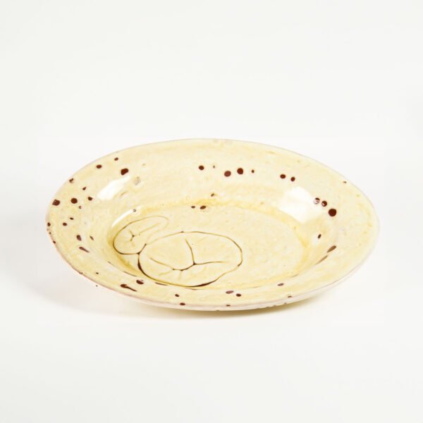 moroccan handmade ceramic yellow oval plate